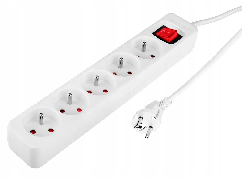 NEO TOOLS Multipresa 5 Posti Bianca 5 Metri | Resistente per Cantieri - 5