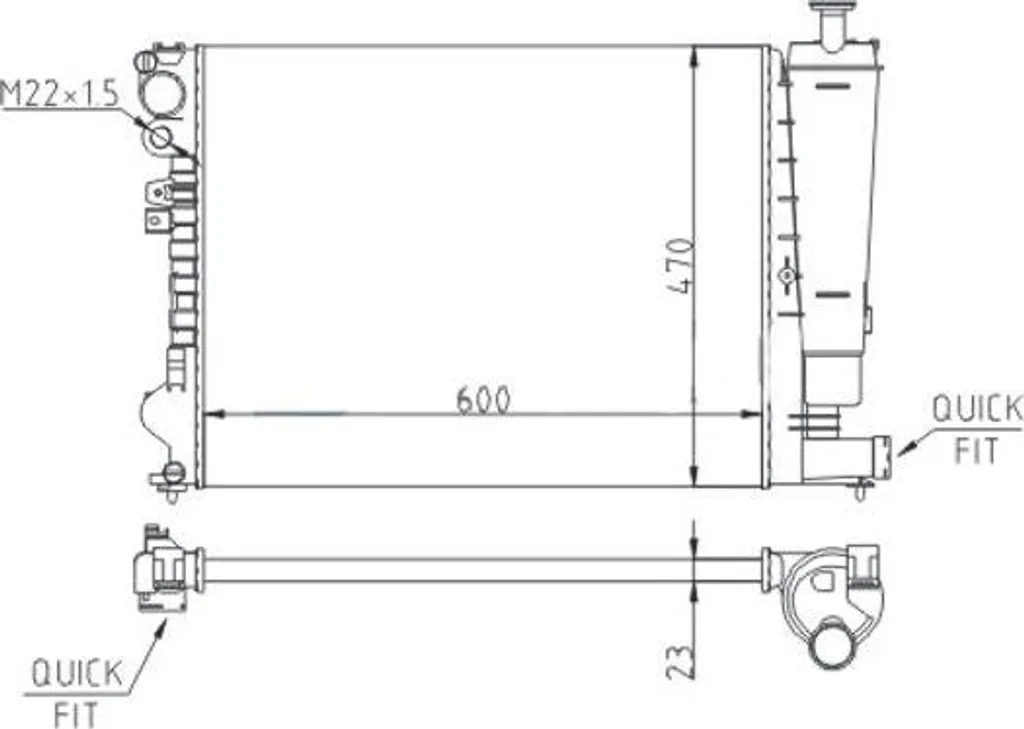 Radiateur de refroidissement moteur pour Expert et Scudo - OE 1301P1