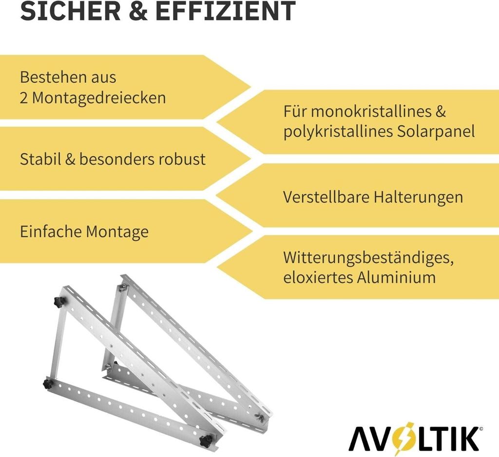 45 Zoll Solarpanel Halterung Solarmodul Montage Befestigung Produktbild 4
