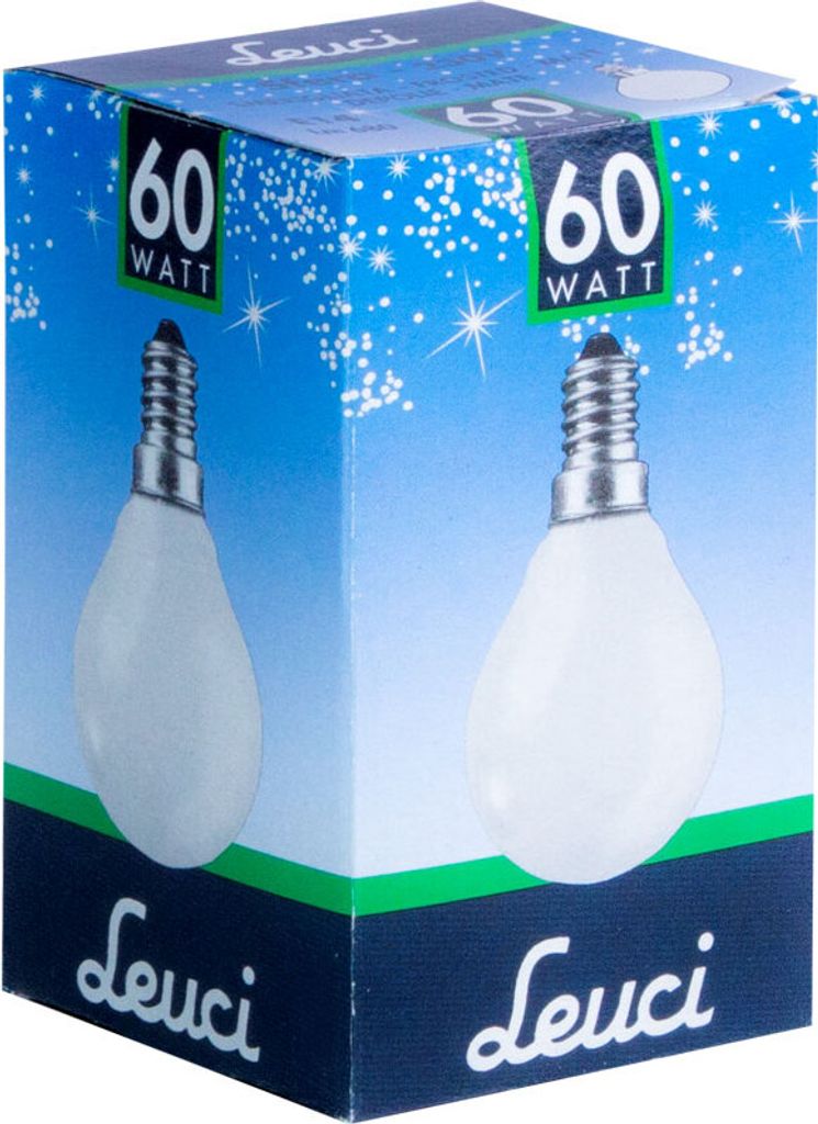 Leuci Glühbirne Tropfen 60W E14 Opal Weiss MATT Glühlampe Produktbild 