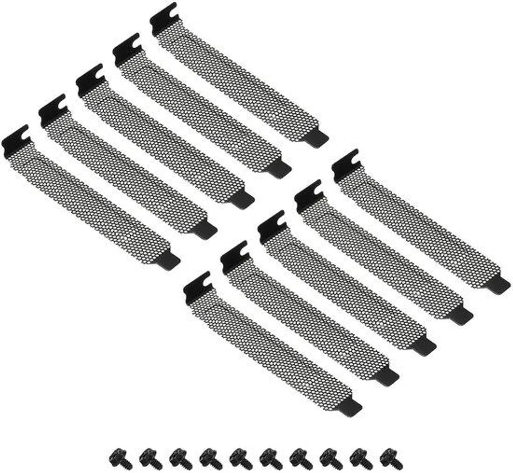 Caches pour emplacements PCI avec filtre en tissu et kit de 10 vis PC