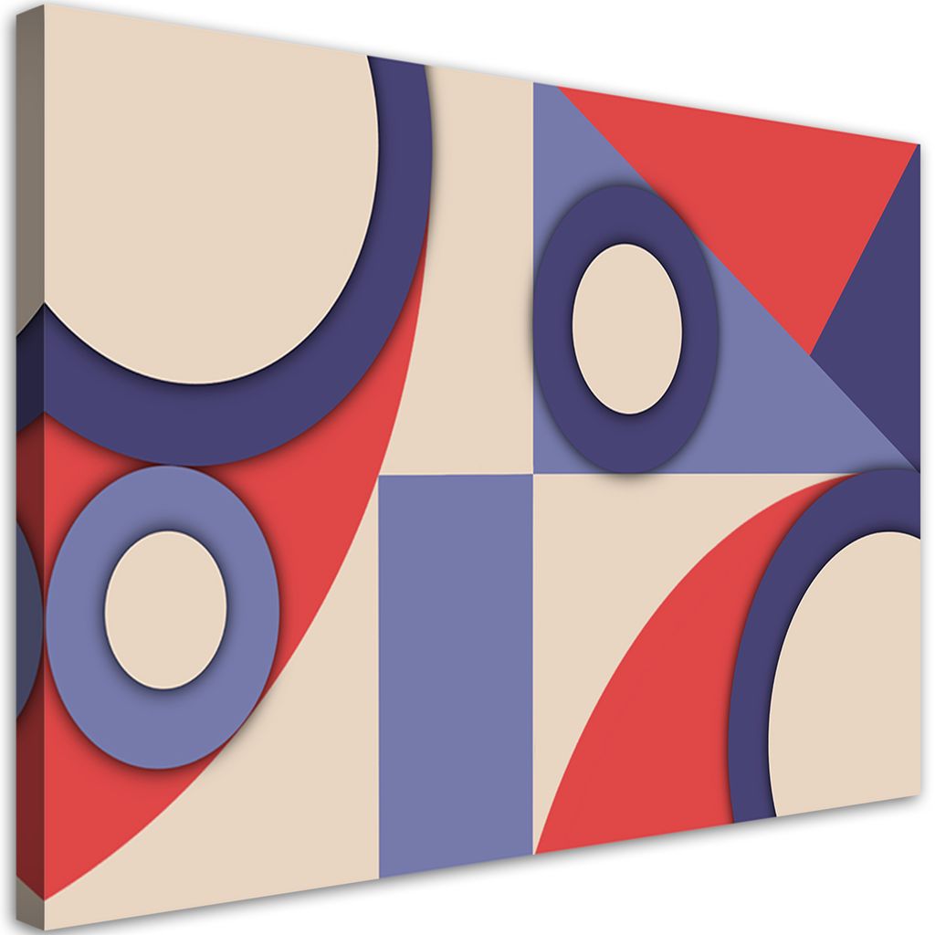 Leinwandbild Geometrische Formen, abstrakt 120x80 Feeby Blau bild für die wand bereit zum aufhängen