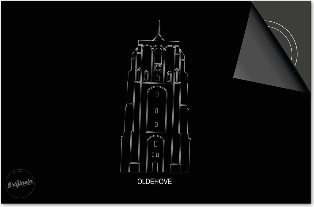 Induktionsschutz 65x52 - abdeckplatte Induktion matt- Dietrix Kochfeldschutz- Base - Städte - Oldehove