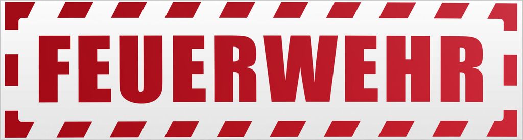 Kiwistar Feuerwehr Motiv 1 gestreift Magnetschild Schild magnetisch - 45cm Rot - reflektierend - Magnetfolie für Auto PKW Kfz