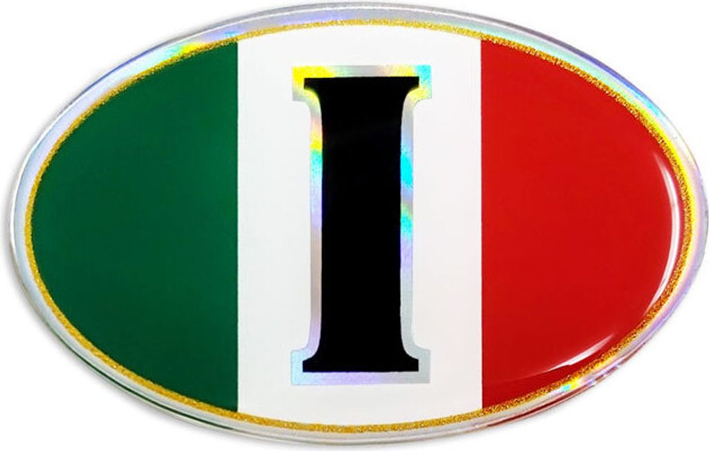Sticker 3D Oval Flagge Italien HQ Produktbild 
