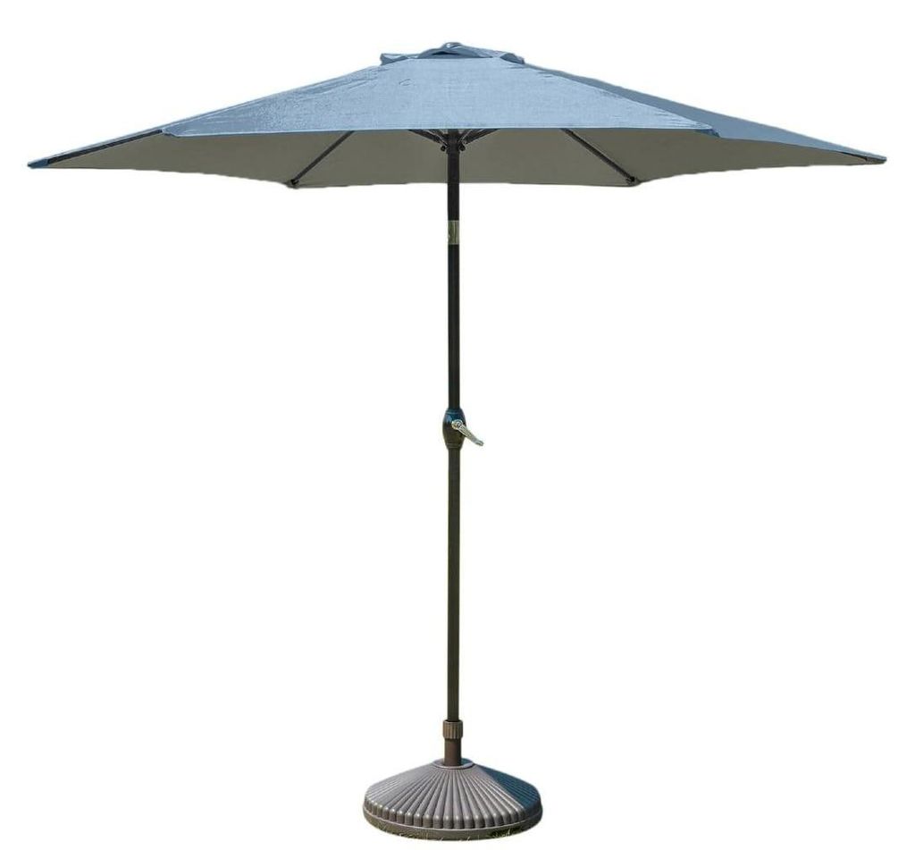 Parasol de jardin - 3 m - Gris clair - Rond - Avec support Image du produit 