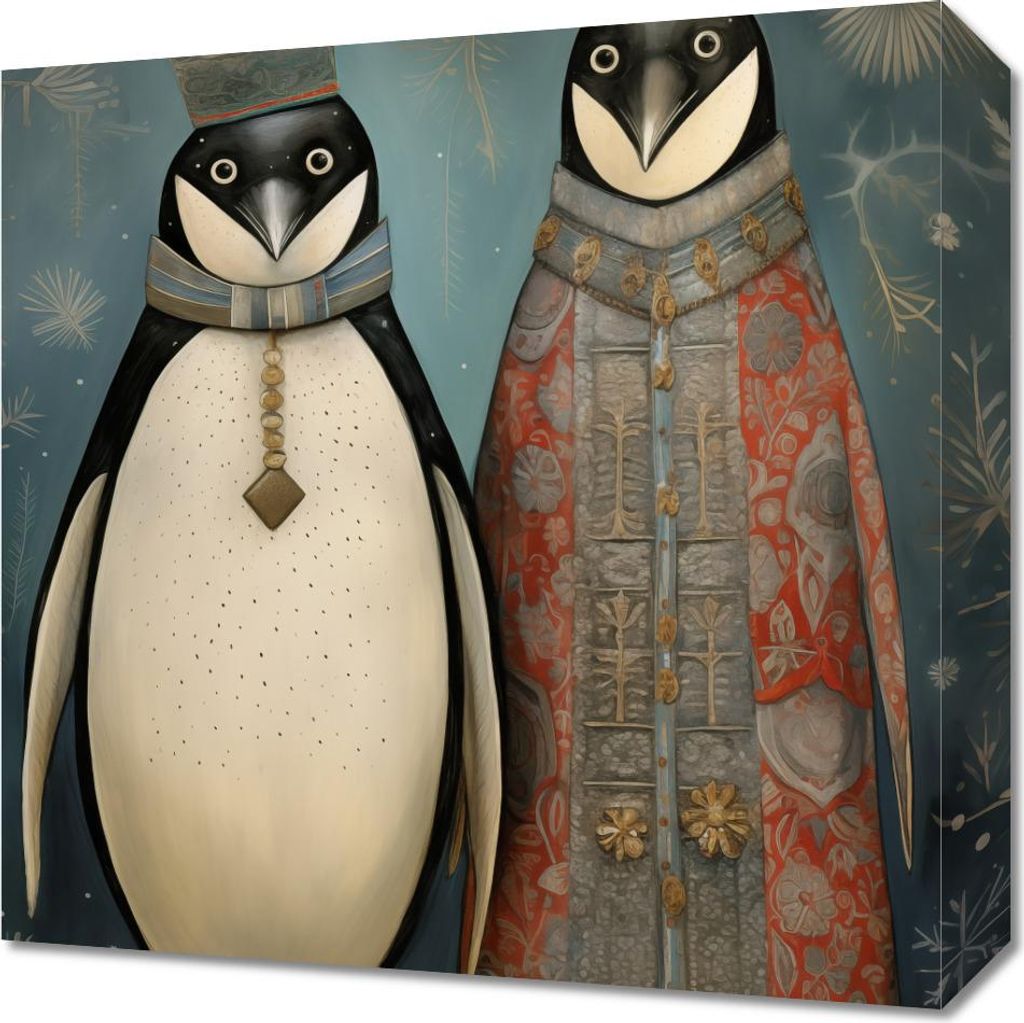 Bild 40x40cm Königspinguine