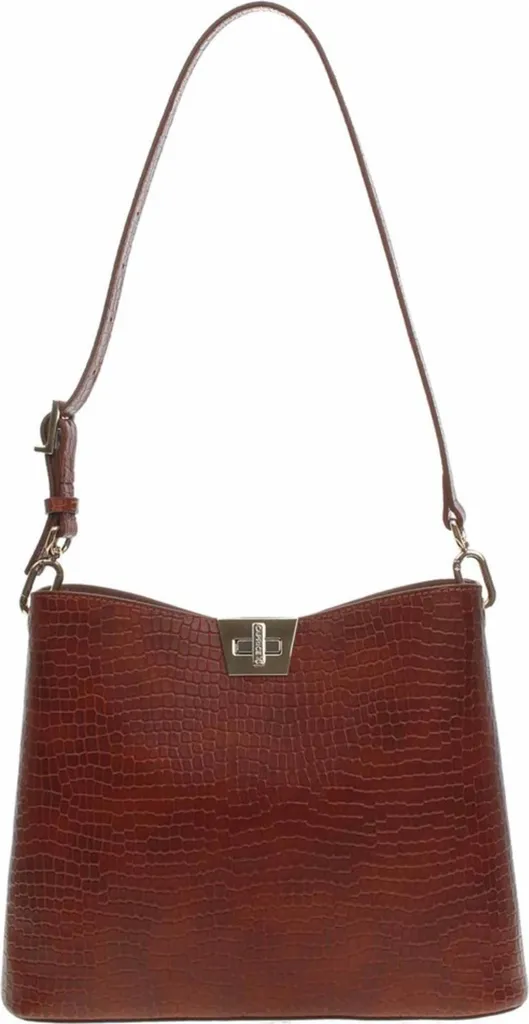 Sac à main Cognac pour Femme Caprice - Grand Cabas Chic Effet Crocodile