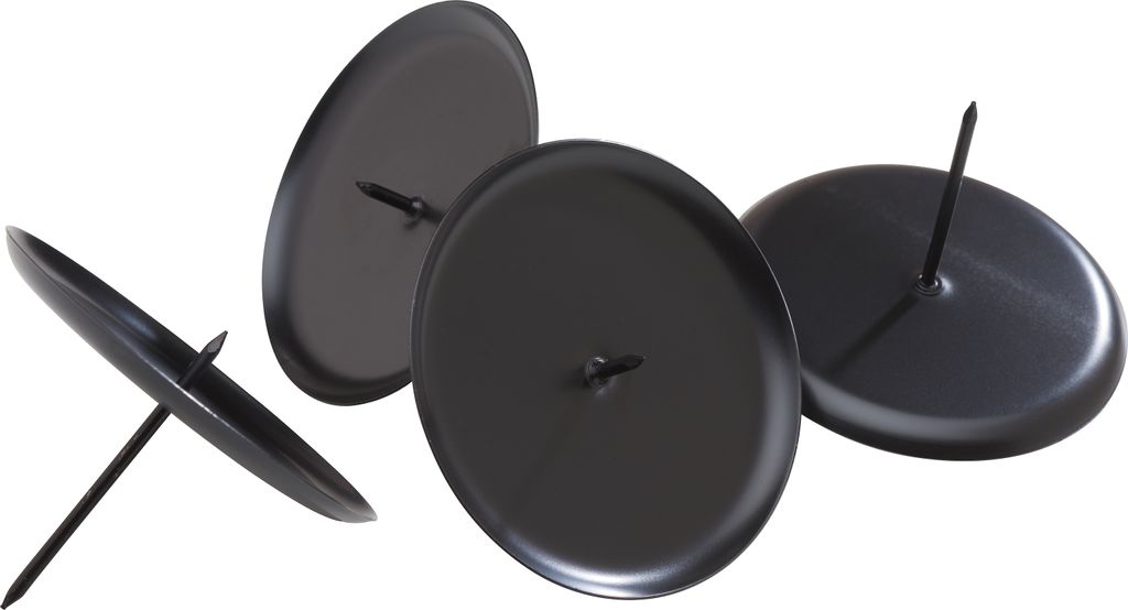Othmar Decorations Kerzenhalter Classic Big mit Stecker 4 Stk 7 cm 5.3 cm Schwarz