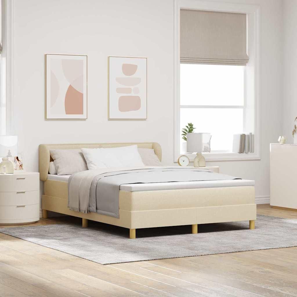 Maison Exclusive - Boxspringbett mit Matratze Creme 140 x 200 cm Stoff