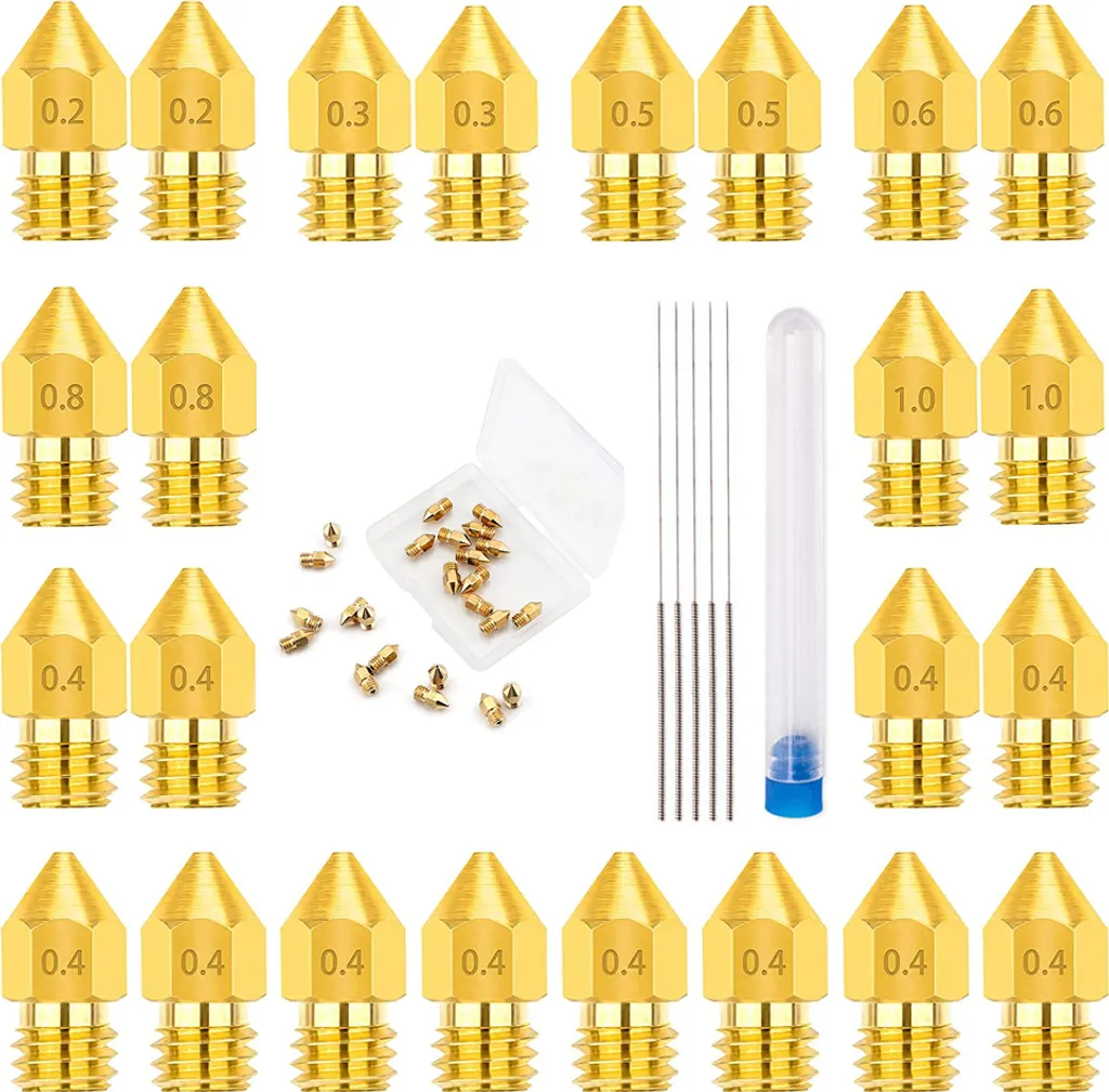 Kit Buse MK8 pour Impression 3D Haute Résolution - 24 Buses 0.2 à 1mm
