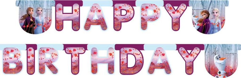 Amscan Frozen Partykette, Fahnenbanner, Papier, Mehrfarbig, Abbildung, Geburtstag, Wand