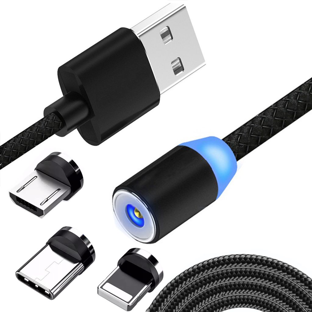 Funktionsfejl blive irriteret Amfibiekøretøjer 3 in 1 Magnet Ladekabel Micro USB Lightning | Kaufland.de