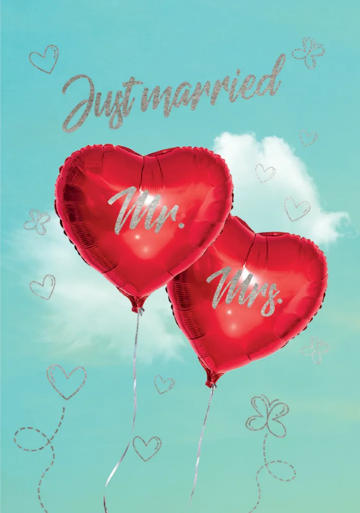 Carte de mariage élégante Oiseaux et Coeurs pour un message inoubliable