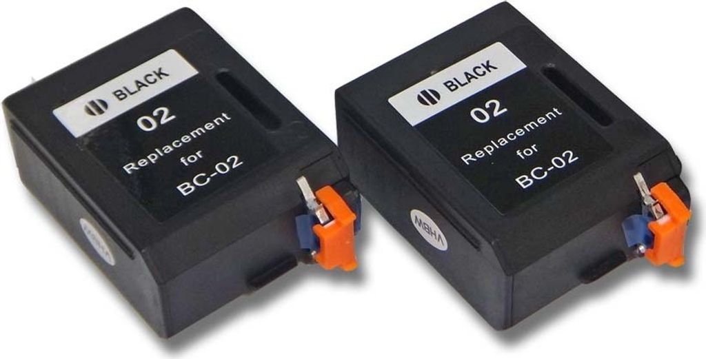 vhbw 2x Tintenpatronen kompatibel mit Canon Faxphone B60, B70, B75 Drucker - Schwarz (Wiederaufgefüllt)