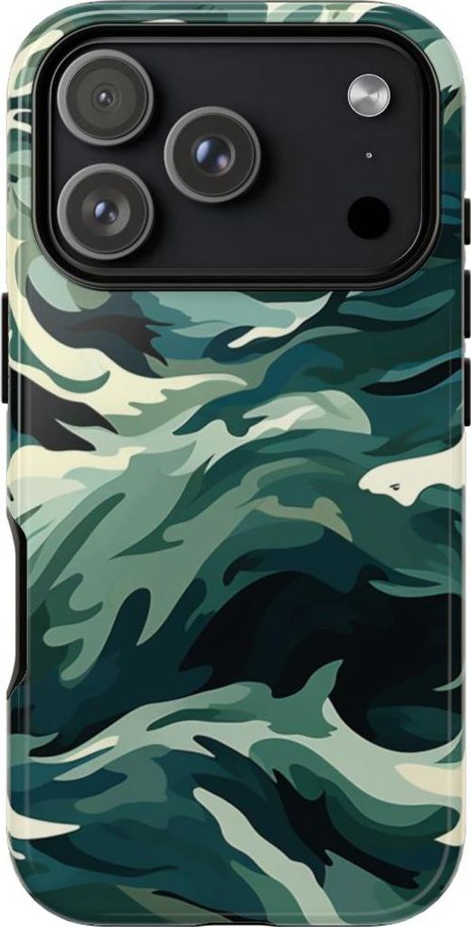 Abstrakte Meereswellen mit Haien – Hülle Kompatibel mit iPhone 17 Pro