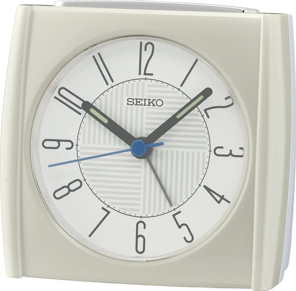 Petit Réveil à Quartz Seiko Blanc - Horloge de Table Compacte et Design