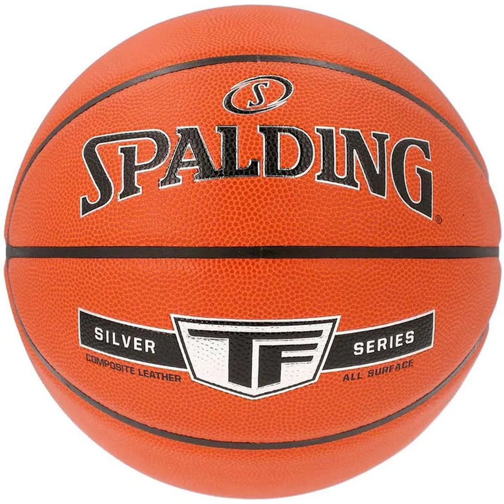 Ballon Basket Spalding TF Silver T5 Orange Anti-Dérapant pour Petit Joueur