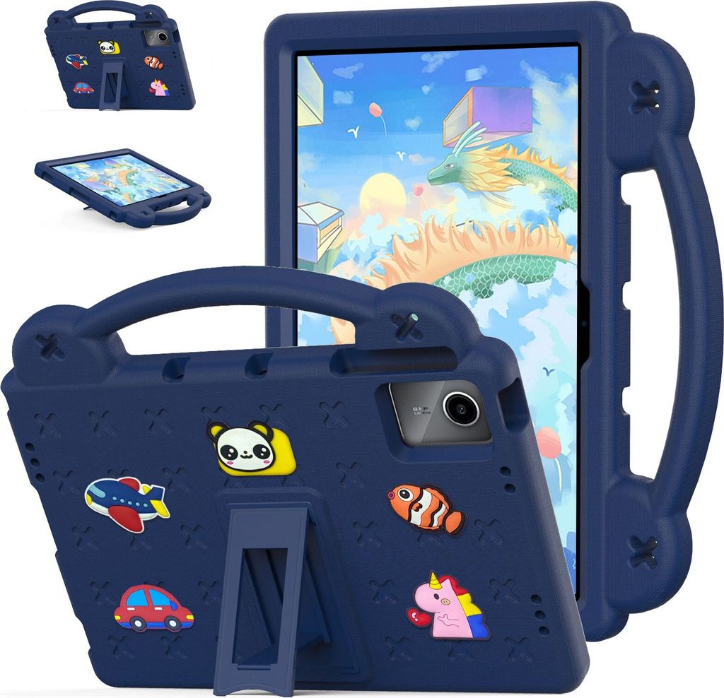 Schutzhülle für Xiaomi Redmi Pad SE 11" 2023 Niedliche Hülle für Kinder, Stoßfest mit Griff und Ständer Dunkelblau