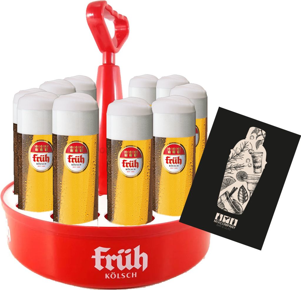 Früh Kölschkranz 11er + 11x Früh Biergläser 0,2 Liter