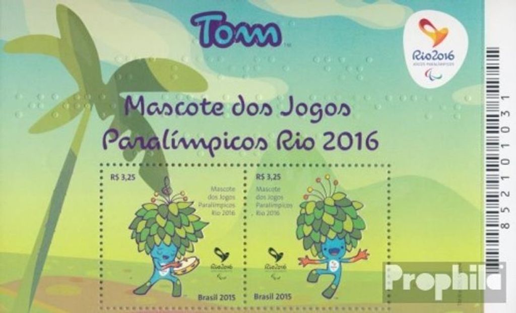 Briefmarken Brasilien 2015 Mi Block177 (kompl.Ausg.) postfrisch Paralymp. Maskottchen