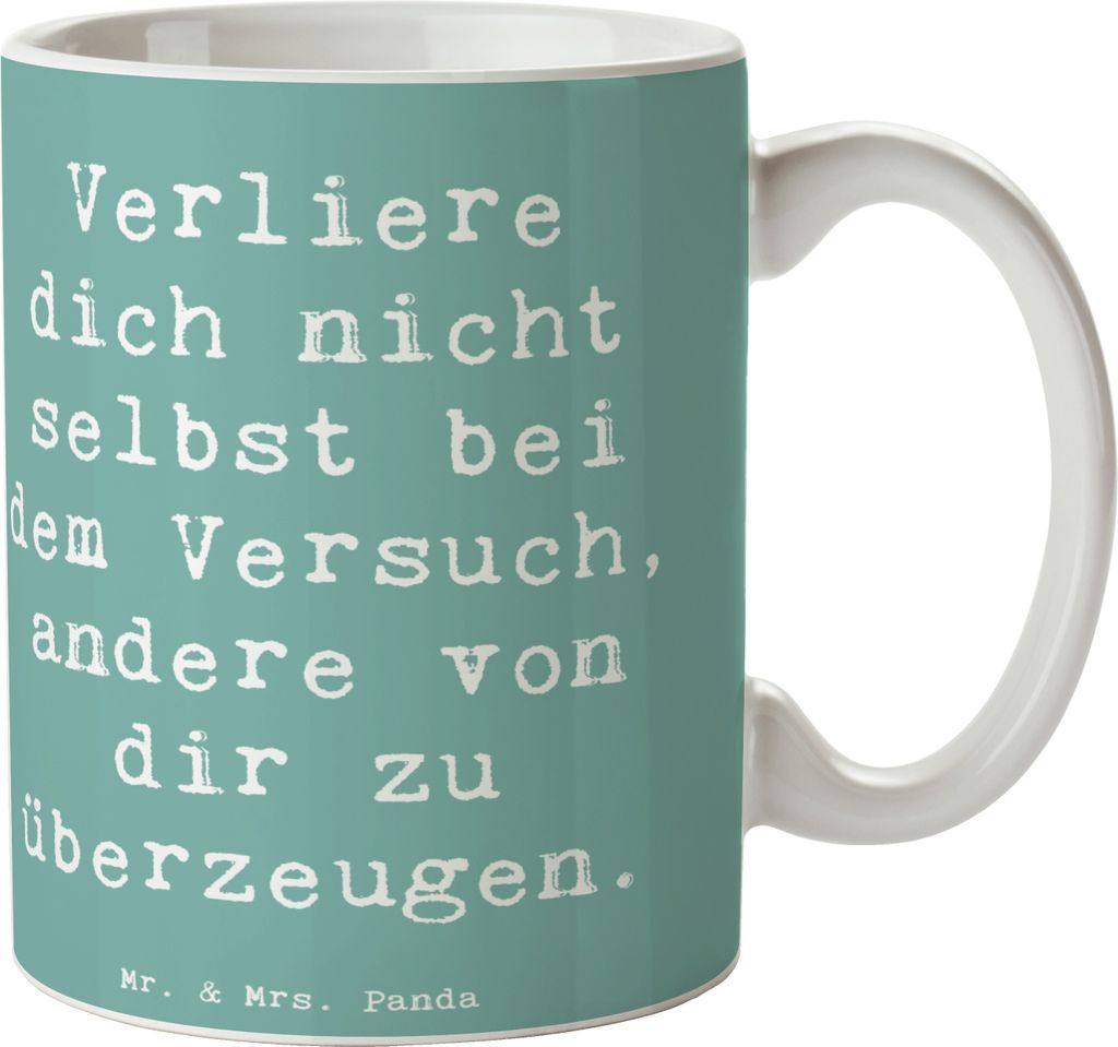 Mr. & Mrs. Panda Becher Spruch Selbstzweifel vermeiden - Meeresbrise - Geschenk, Zitat, inneres Gleichgewicht, Gefühl, schöne tasse, persönliche...