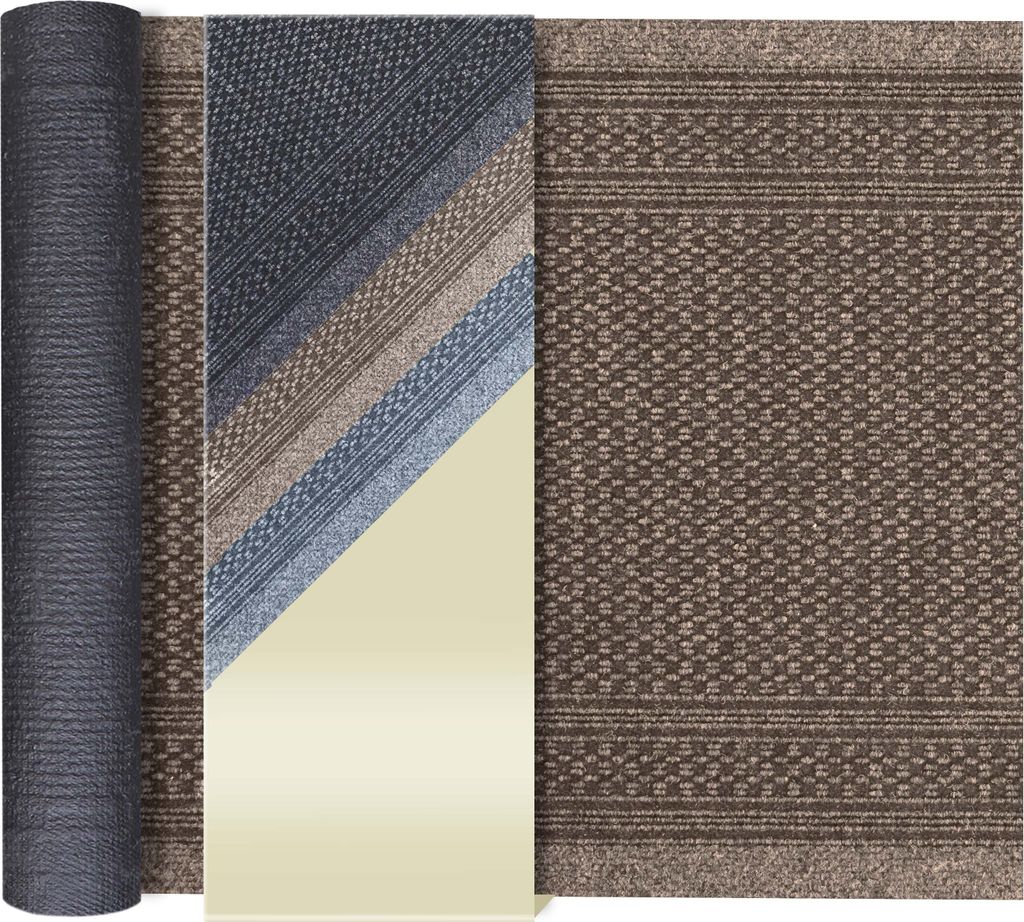 Primaflor Sauberlauf AZTEC Meterware 66x750 cm Braun Rutschfester Flurteppich & Schmutzfangläufer