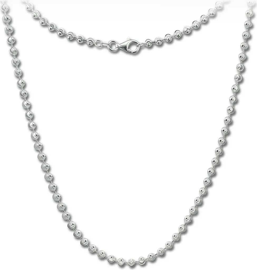 Collier argent 925 anti-allergie lune 45cm, bijou durable sans nickel