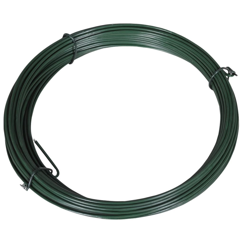 vidaXL Filo per recinzione 25 m 1,4/2 mm acciaio verde Immagine del prodotto 