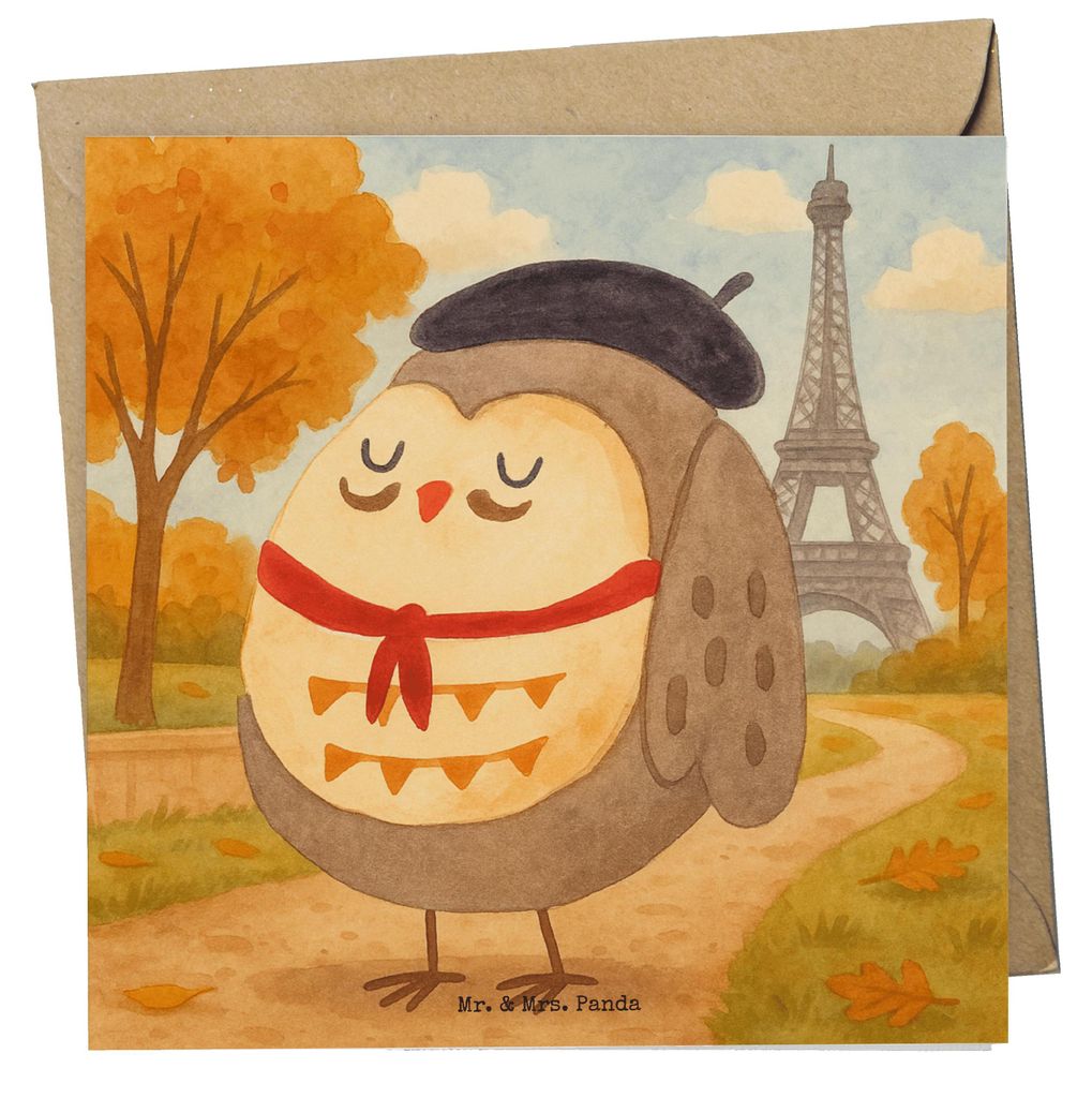 Mr. & Mrs. Panda Grußkarte Eule Frankreich Design - Weiß - Geschenk, Französisch, Glückwunschkarte, Stolz, faltkarte, Klappkarte, anlasskarte, ...