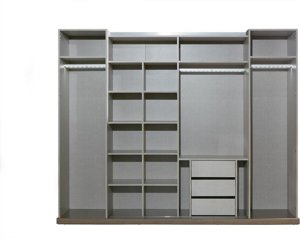 Kleiderschrank Holz Schrank Schlafzimmer Möbel Design Schränke Grau Italien