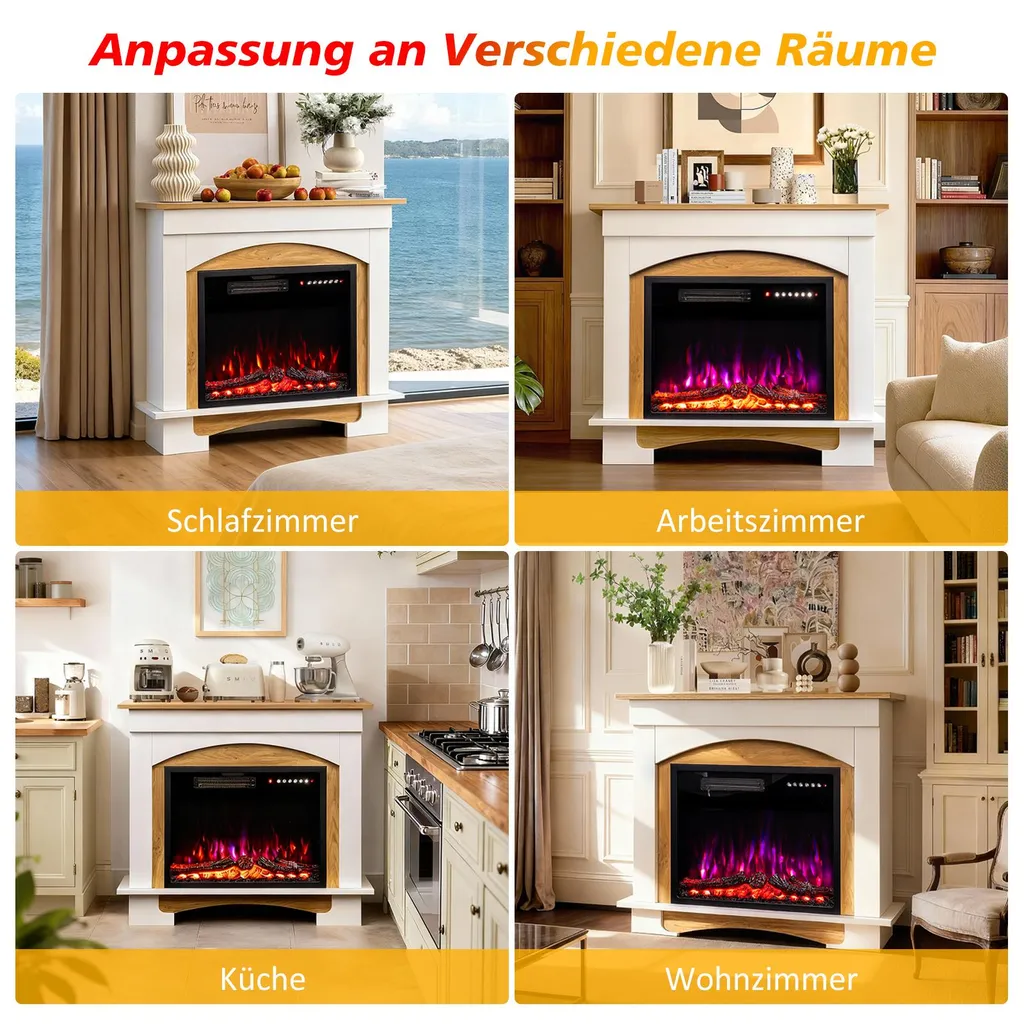 Cheminée électrique décorative encastrable 23" avec chauffage 2000W - 7