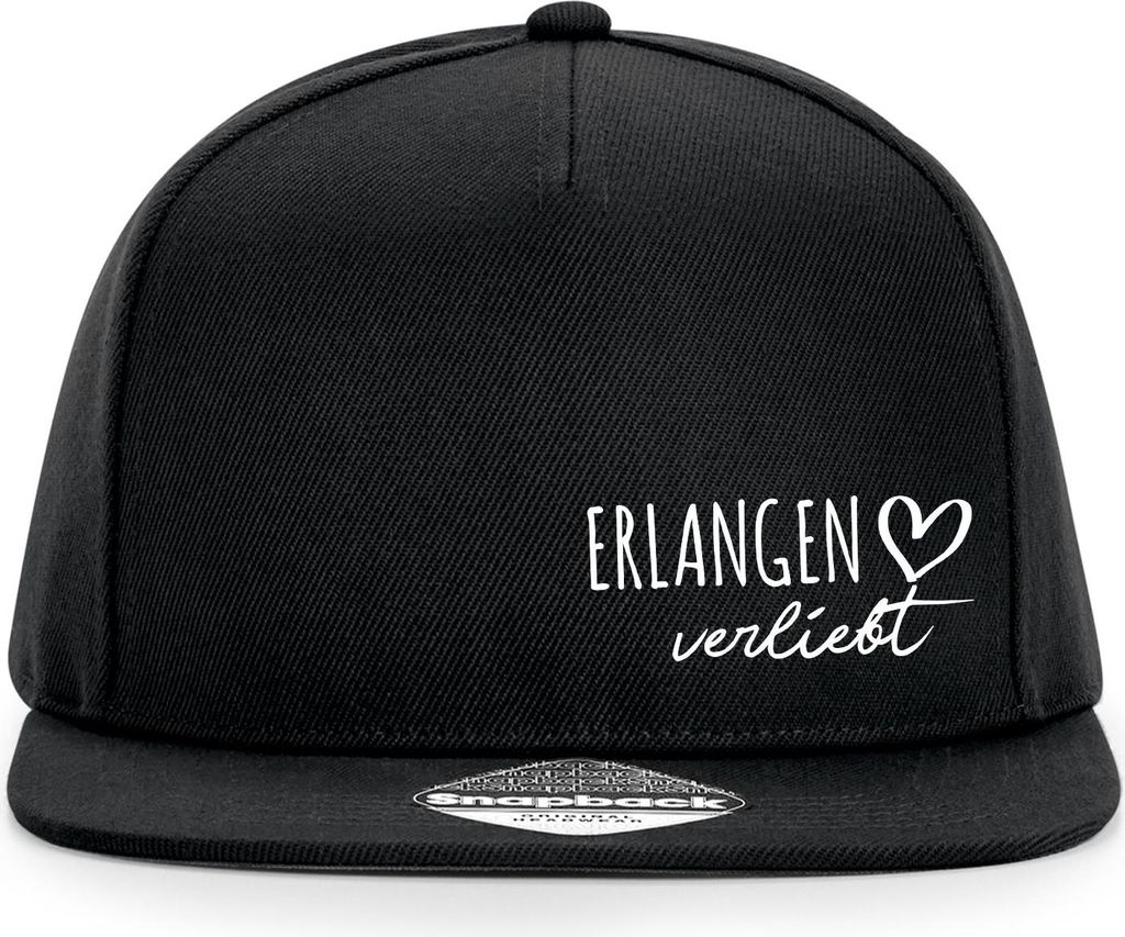 Huuraa Cappy Mütze Erlangen verliebt Black Polyester Snapback Kappe Geschenkidee