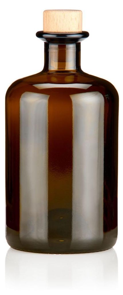 Apothekerflaschen braun 500ml Holzkorken natur, 1 elegante Produktbild 