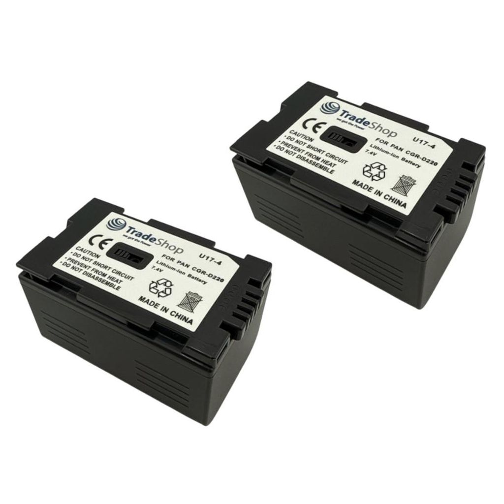 2x Trade-Shop Li-Ion Akku 1800mAh für Panasonic PV-DC Serie Produktbild 