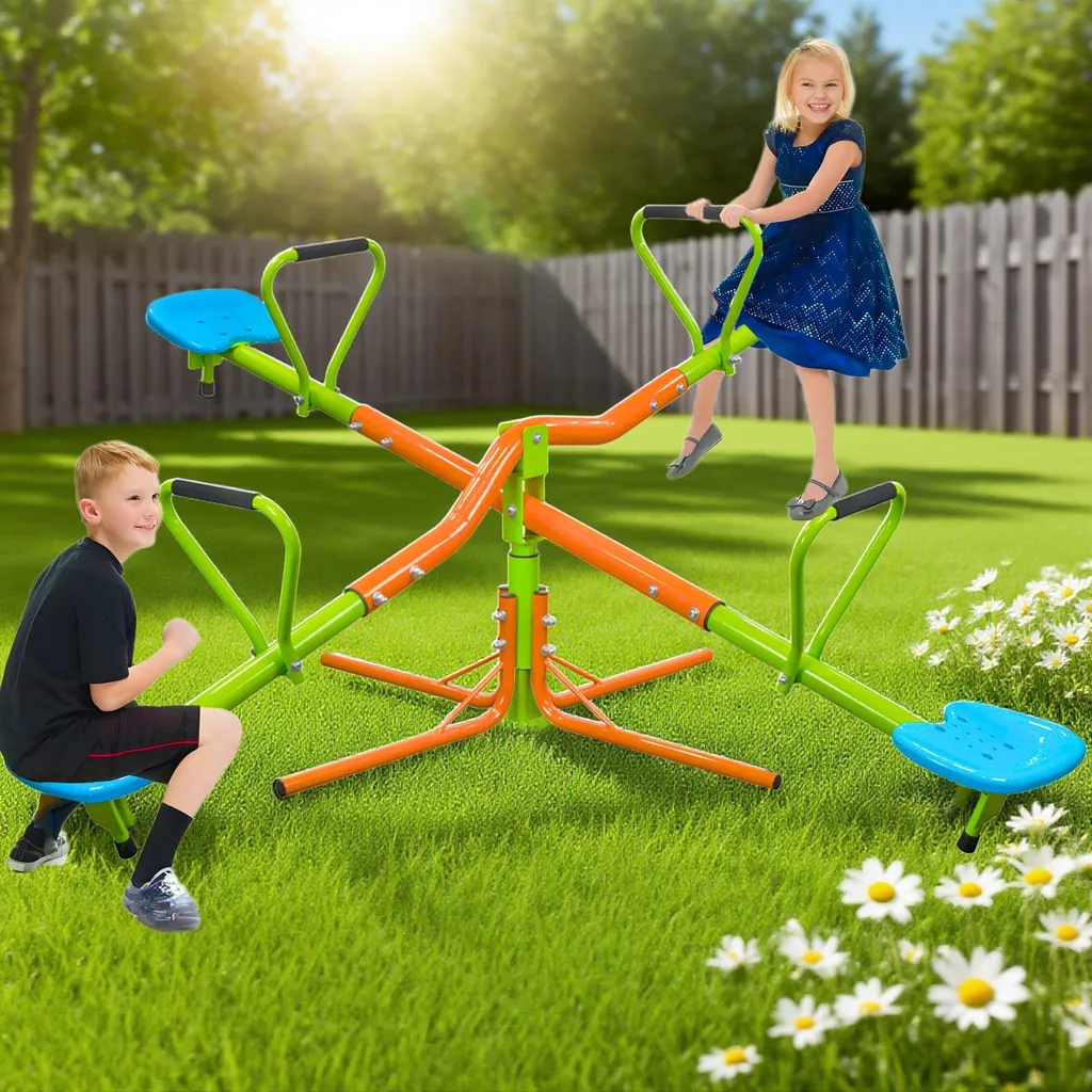Balançoire rotative 360° durable 4 places avec structure haute qualité - 5