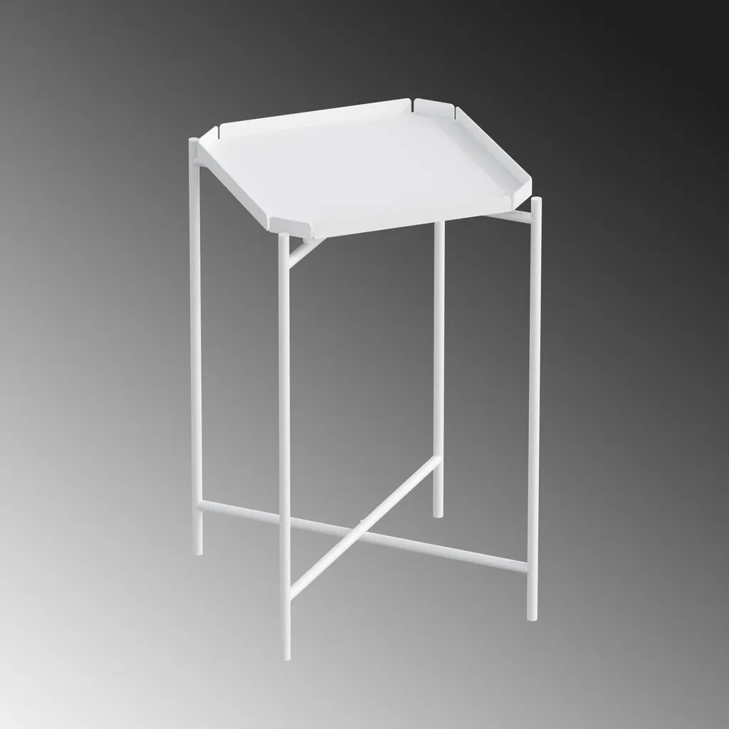 Table Basse Métal Blanc Shb-008-B : Solution Durable pour Petit Salon