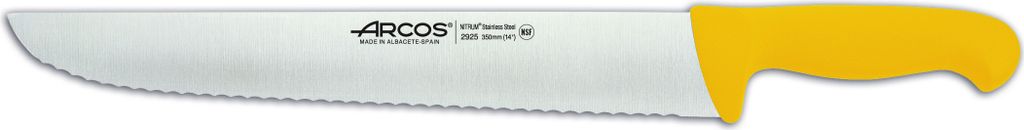 Fischereimesser (perlmuttartig) Arcos Farbe - Prof 292500 in Edelstahl Nitrum und mango ergonomisches gelbes Polypropylen und 35 cm Klinge, Vitrine
