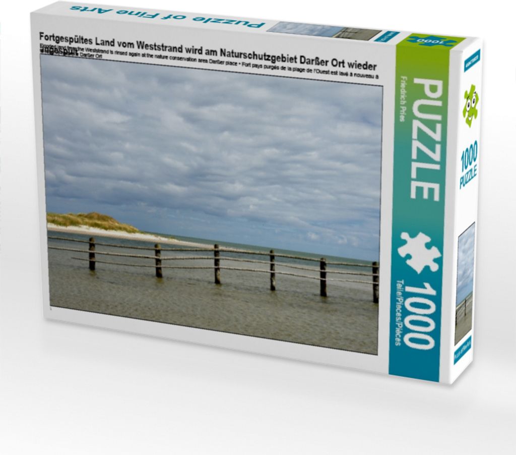 CALVENDO Puzzle Fortgespültes Land vom Weststrand wird am Naturschutzgebiet Darßer Ort wieder angespült | 1000 Teile Lege-Größe 64x48cm Foto-P...
