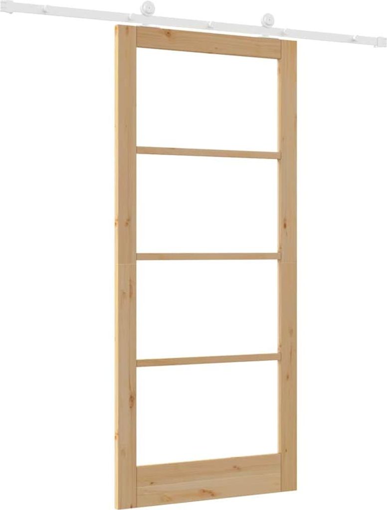 vidaXL Schiebetür ORKDAL Natur 93 x 211 cm Massivholz Kiefer und Glas