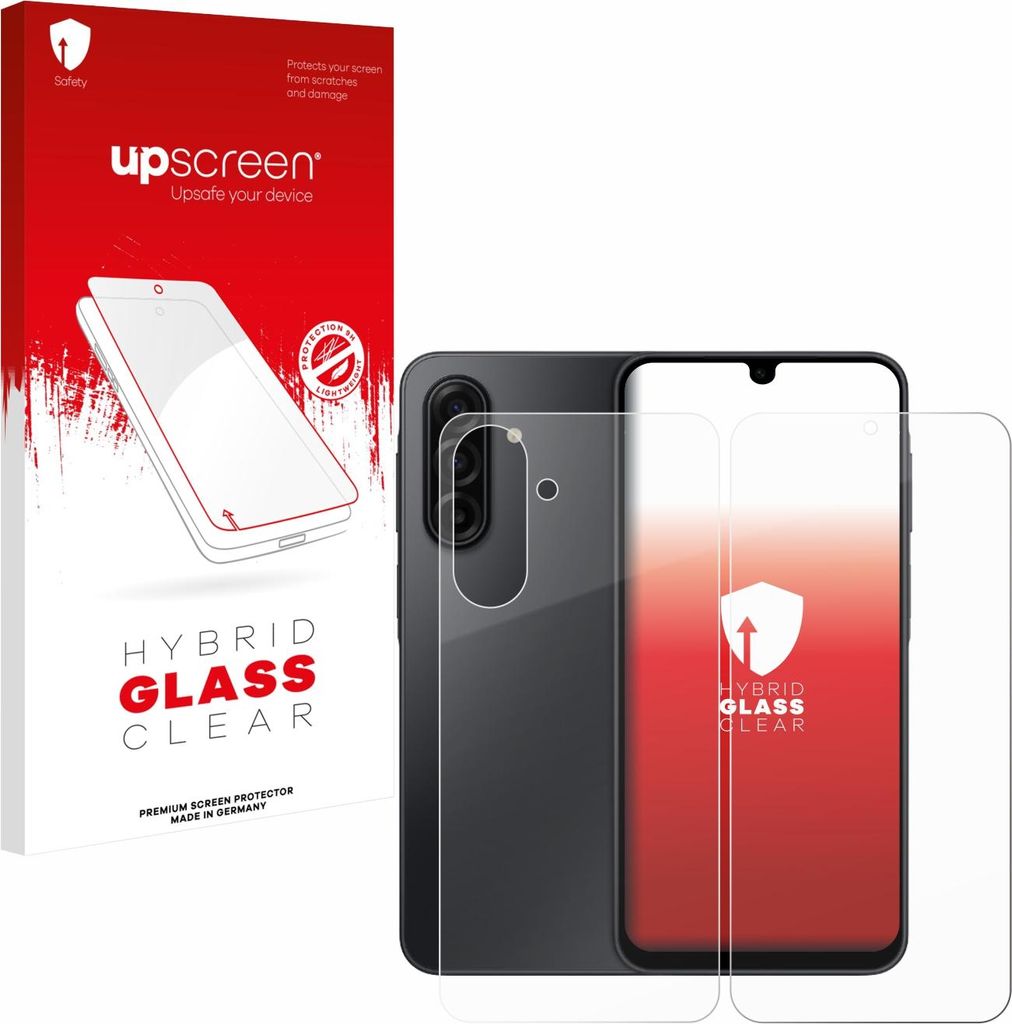upscreen Schutzglas für Samsung Galaxy A17 5G (Display+Rückseite) Schutzfolie Panzer Folie Glas Display Schutz klar
