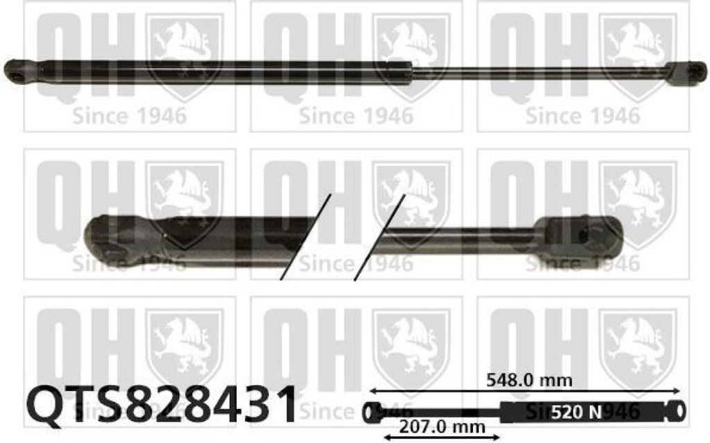 QUINTON HAZELL QTS828431 Gasfeder Heckklappendämpfer für VW Golf VII Variant (BA5, BV5) 548mm