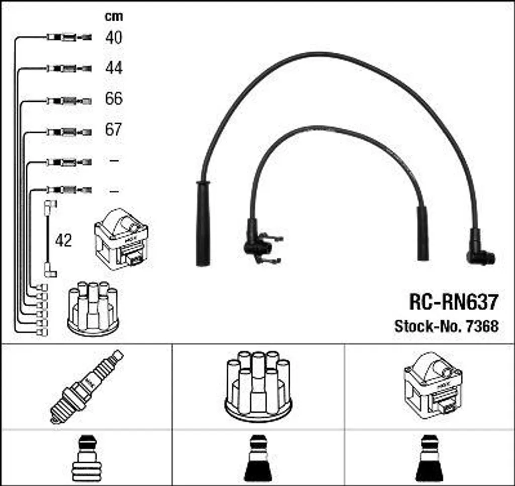 Set Cavi Candele NGK 7368 Renault Megane/Clio - Risparmia Carburante