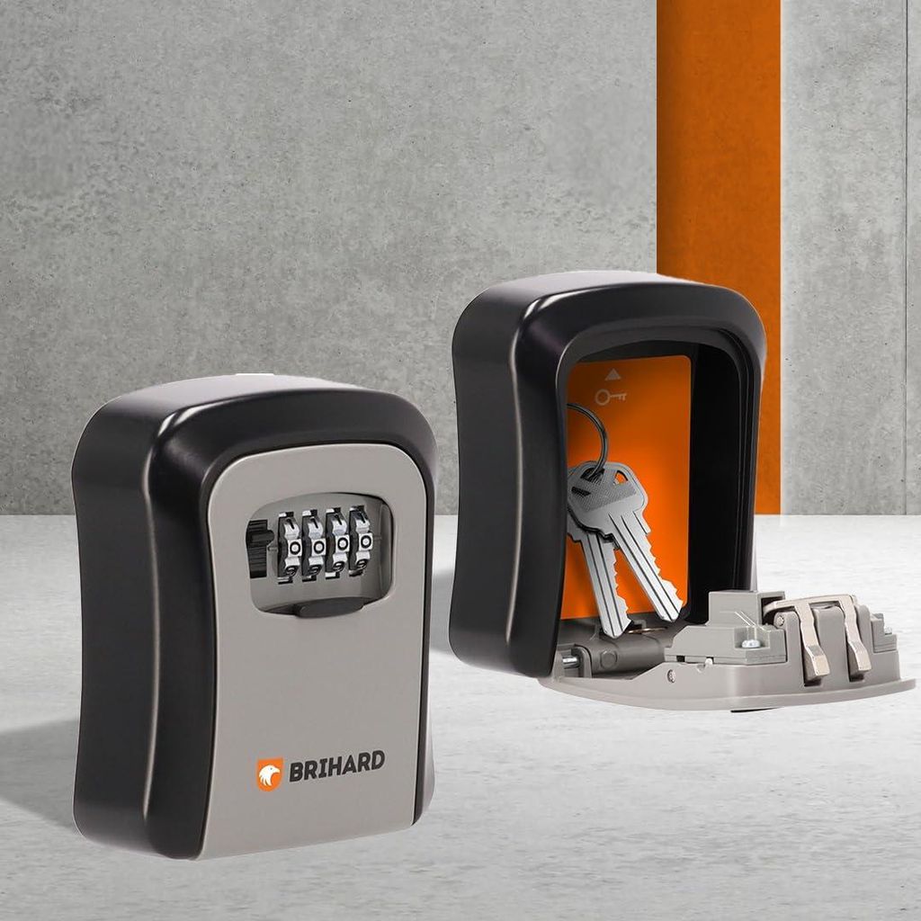 Key Lock Box Outdoor Schlüsseltresor mit Zahlencode, wasserdichte Schlüsselbox mit Abdeckung Safe Schlüsselkasten mit Code Zahlenschloss für Wa...