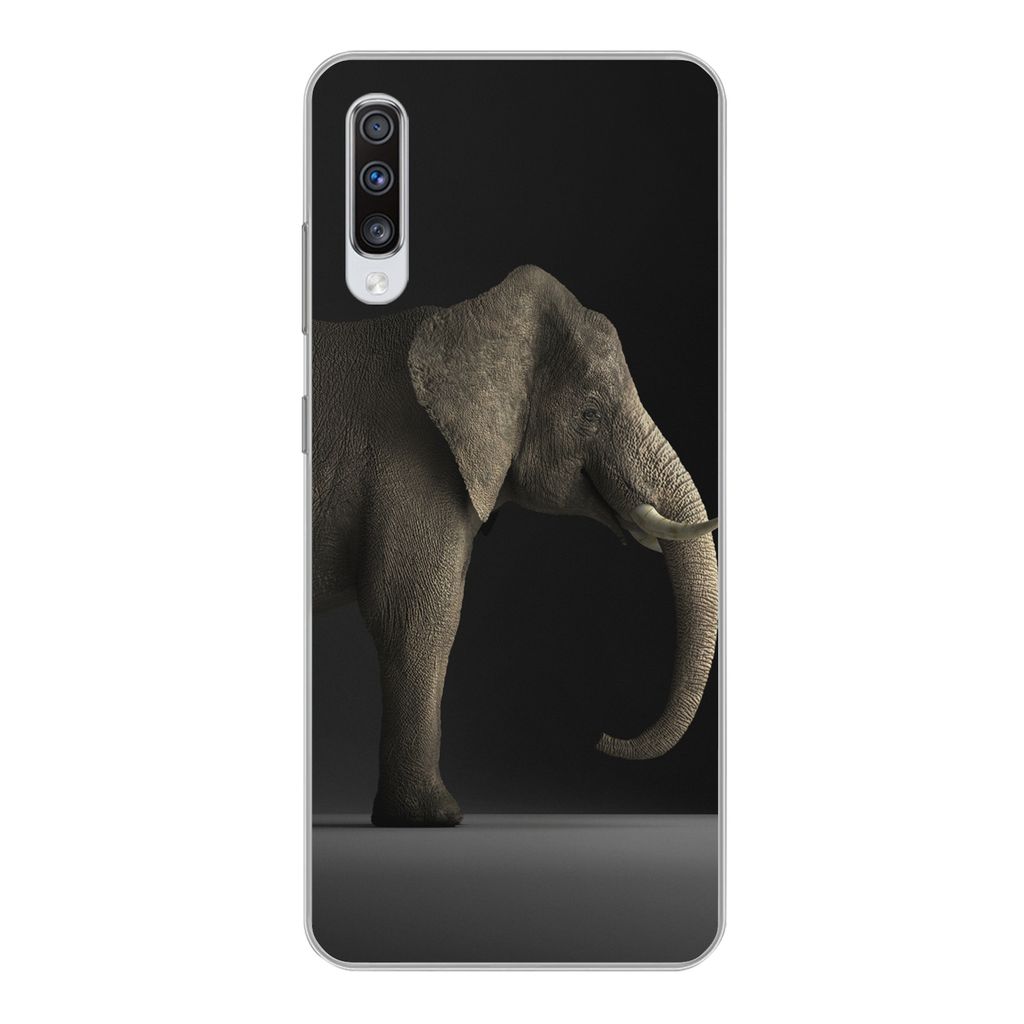 MuchoWow Handyhülle Schutzhülle Hülle für Samsung Galaxy A70 Elefant - Tiere - Licht Silikon Softcase Handy Hülle - Schutzhaube