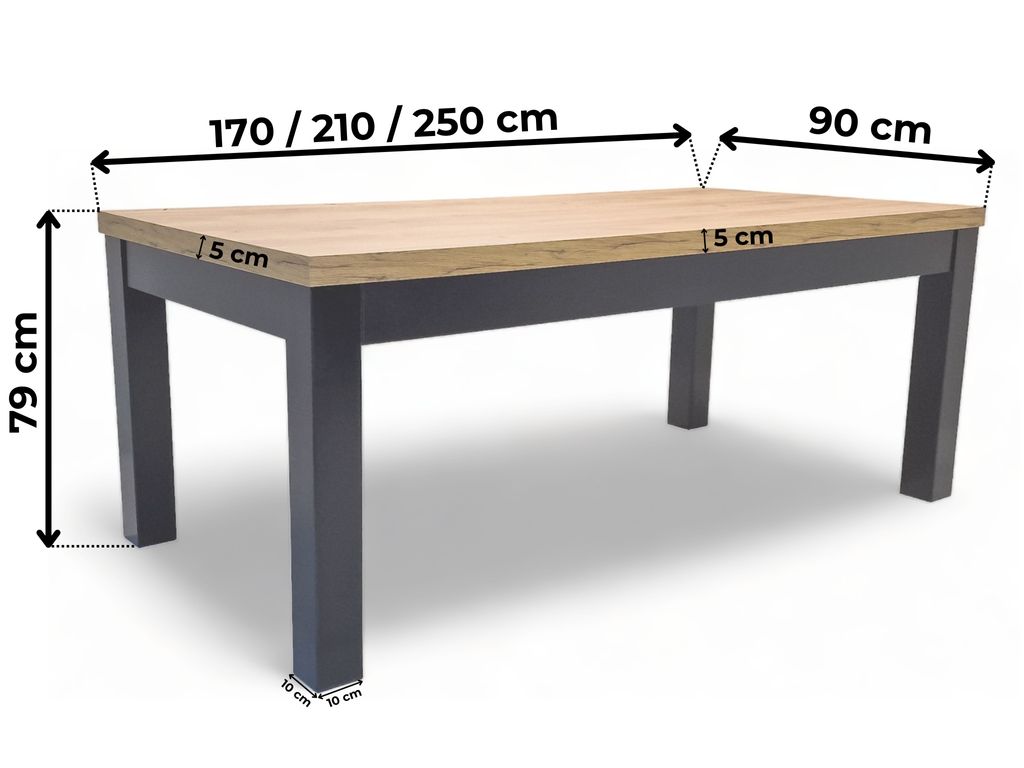 Großer ausziehbarer Tisch Leonardo 90x170, ausziehbar auf Produktbild 8