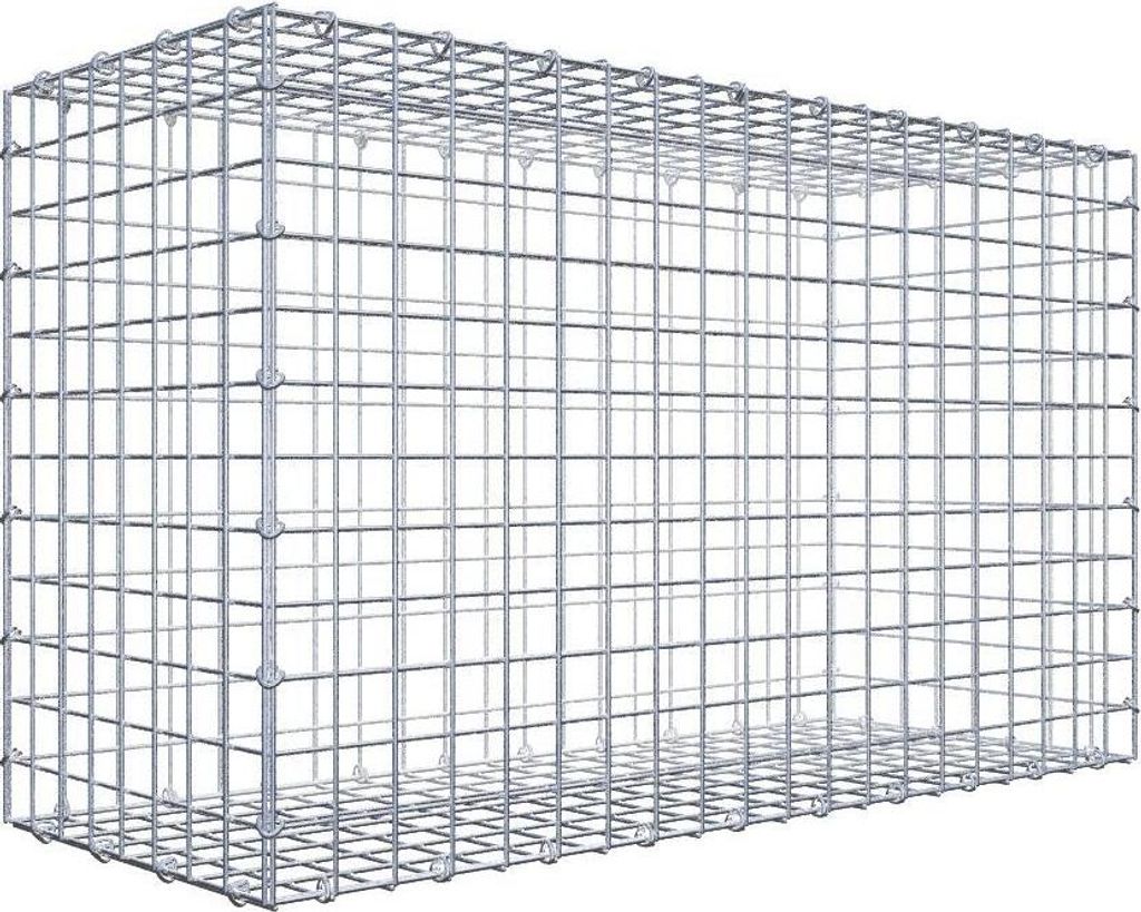 Gabione 100 cm x 60 cm x 40 cm (L x H x T), Maschenweite 5 cm x 5 cm, C-Ring
