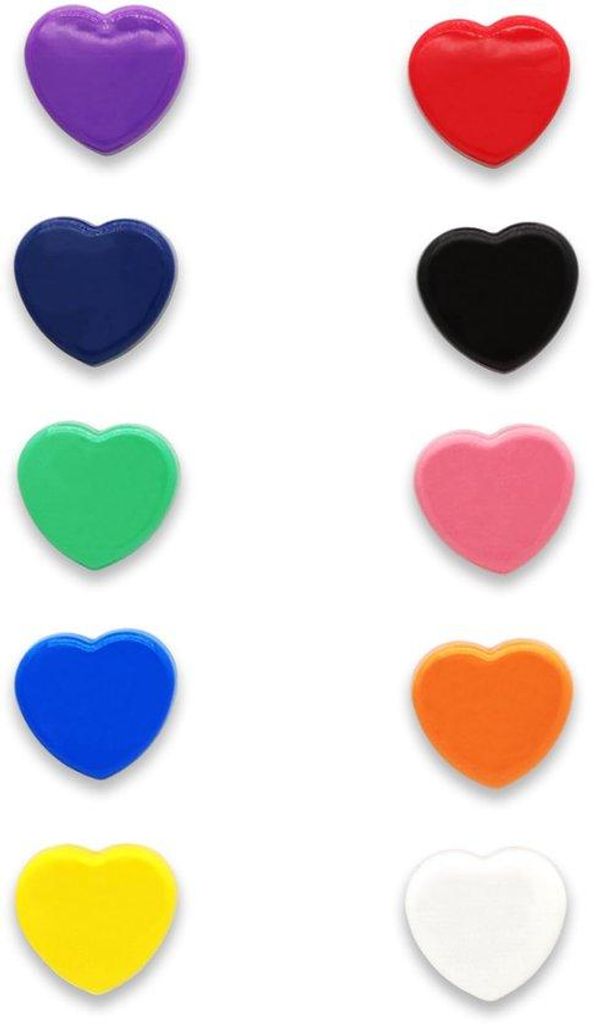 Kleurrijke Hartmagneten, 10er Set in 10 Farben, für Produktbild 