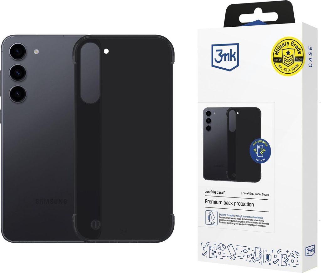 3mk Schutzhülle Just20g Matt Case Cover mit MagSafe für Samsung Galaxy S23 5G schwarz Backcover