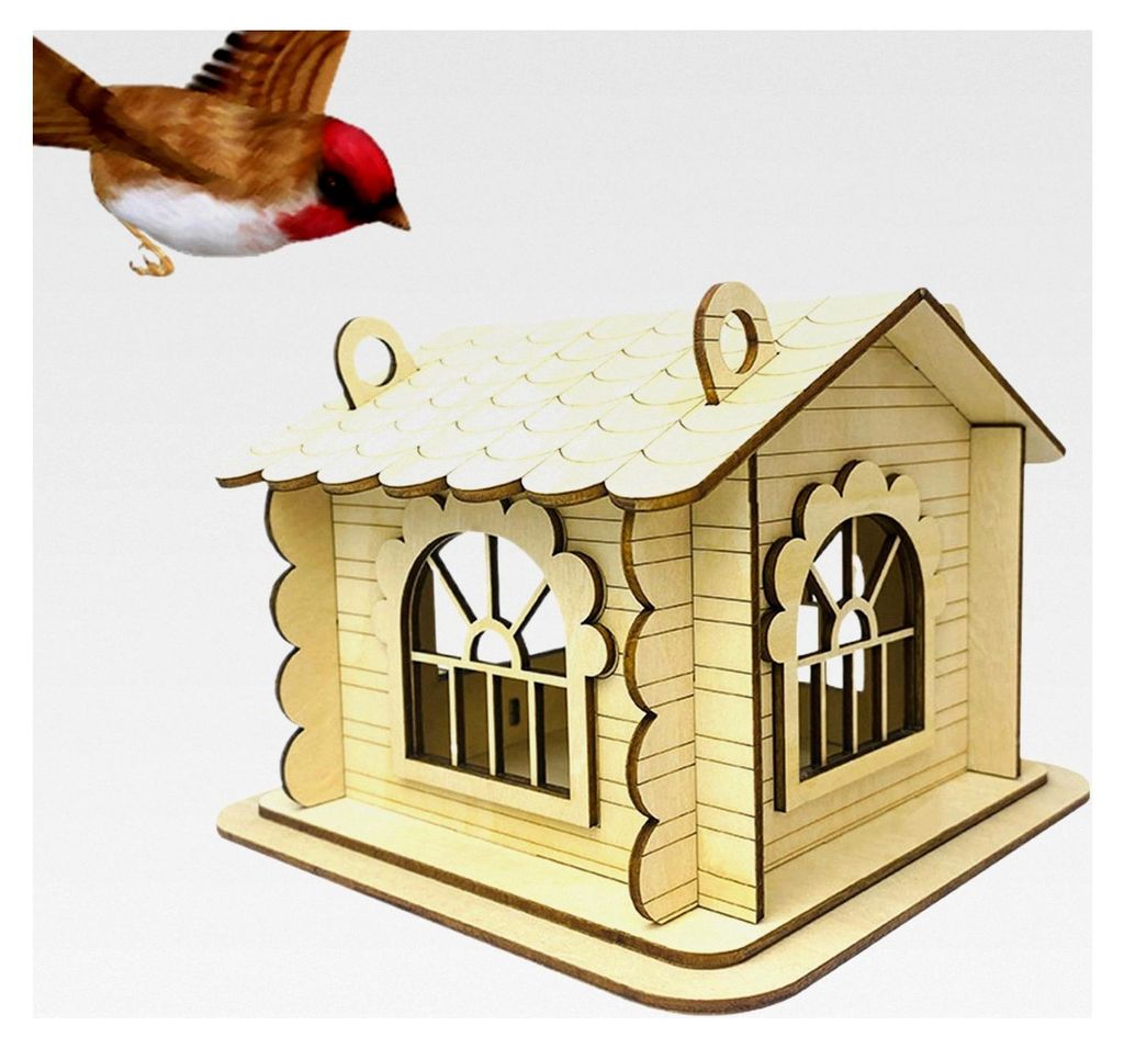 Vogelhäuser aus Holz - Natürliches Zaunkönighaus - Gartendekoration für Balkon, Terrasse, Hof und Garten